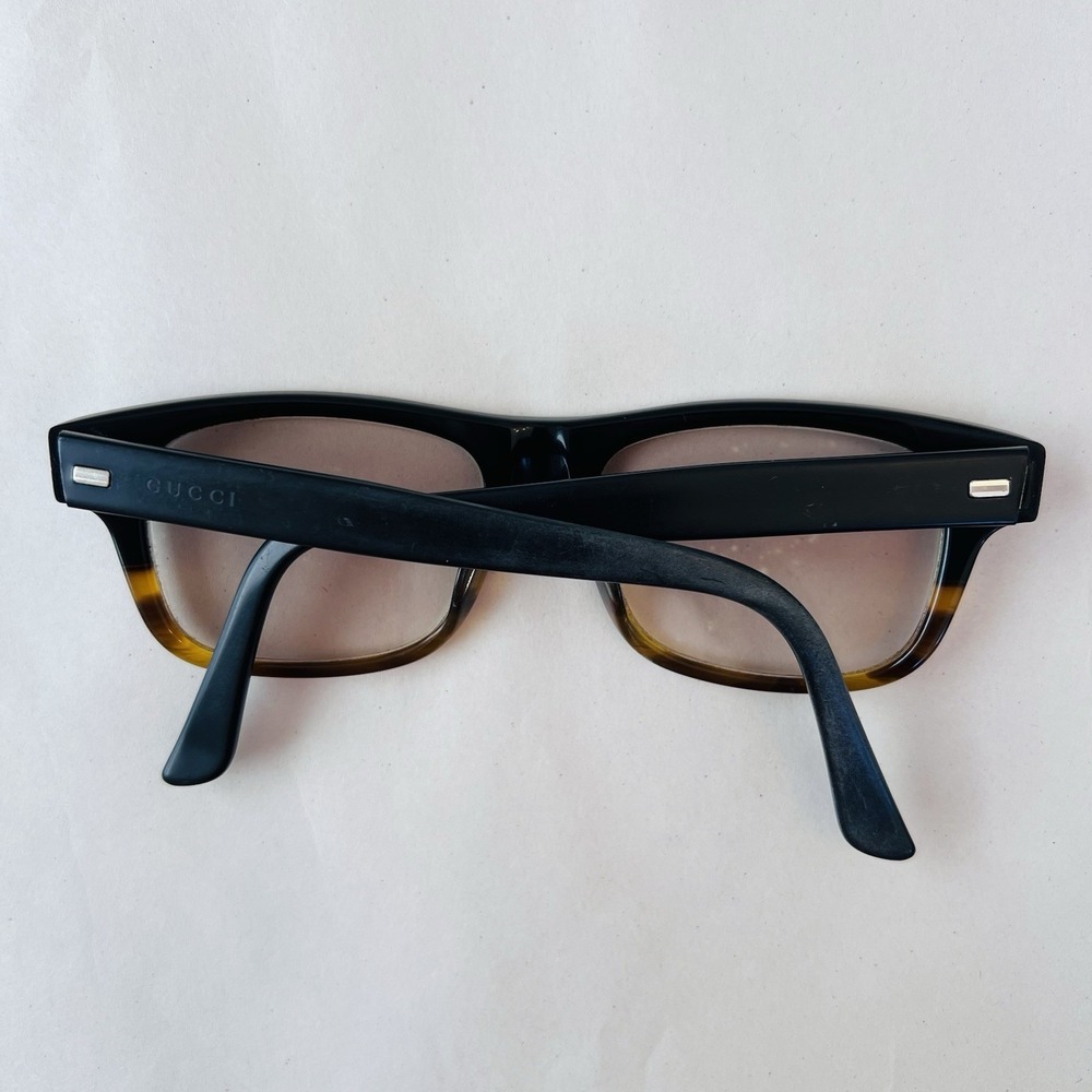 Gucci GG 1080 OHQ 150Plastic Square Oval Eyeglasses - Black Zebra - Picture 2 of 9